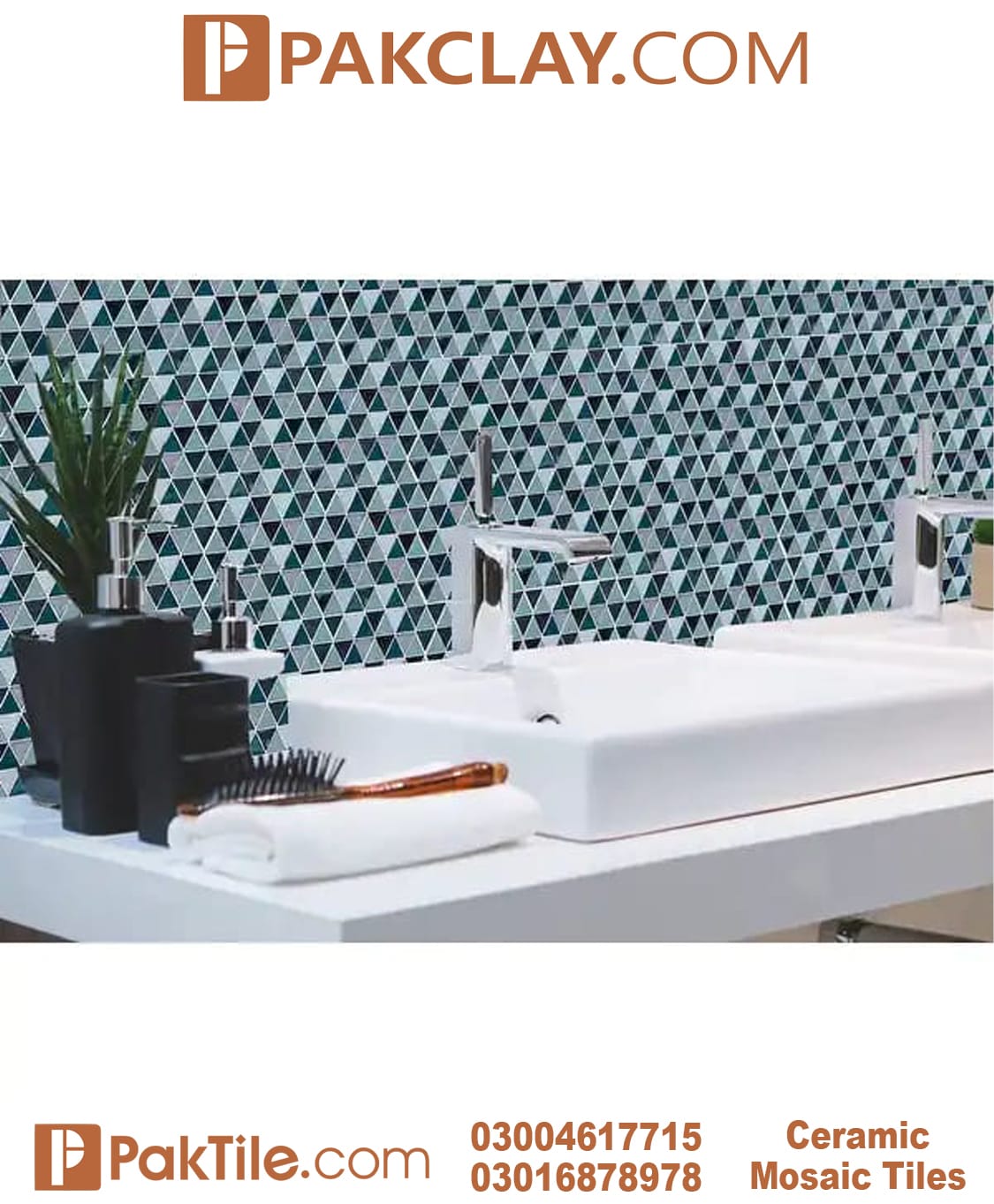 Pak Clay Bathroom Backsplash Mosaic Tiles Design