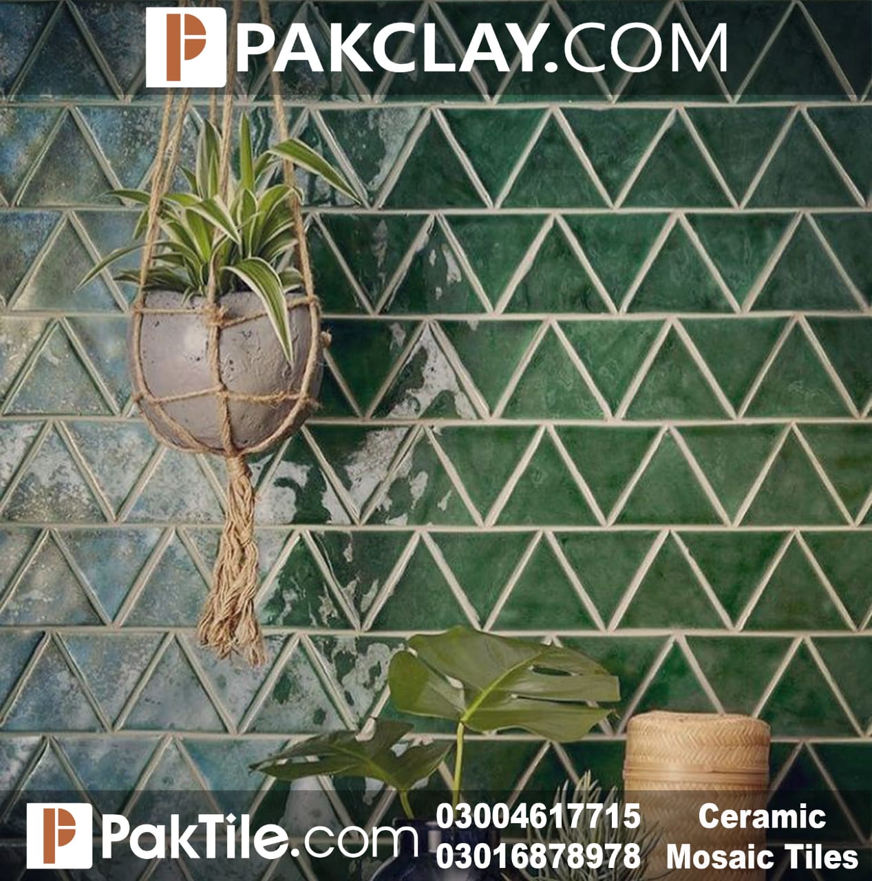 Pak Clay Green Mosaic Wall Tiles