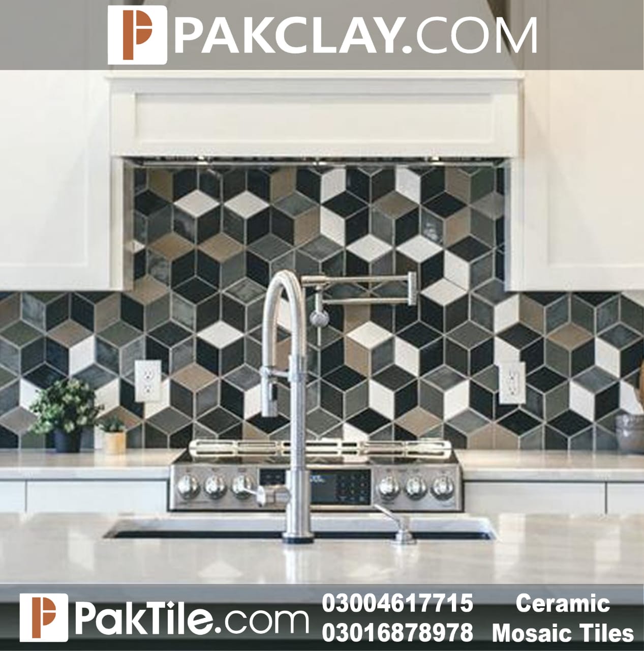 Pak Clay Kitchen Backsplash Mosaic Tiles in Islamabad