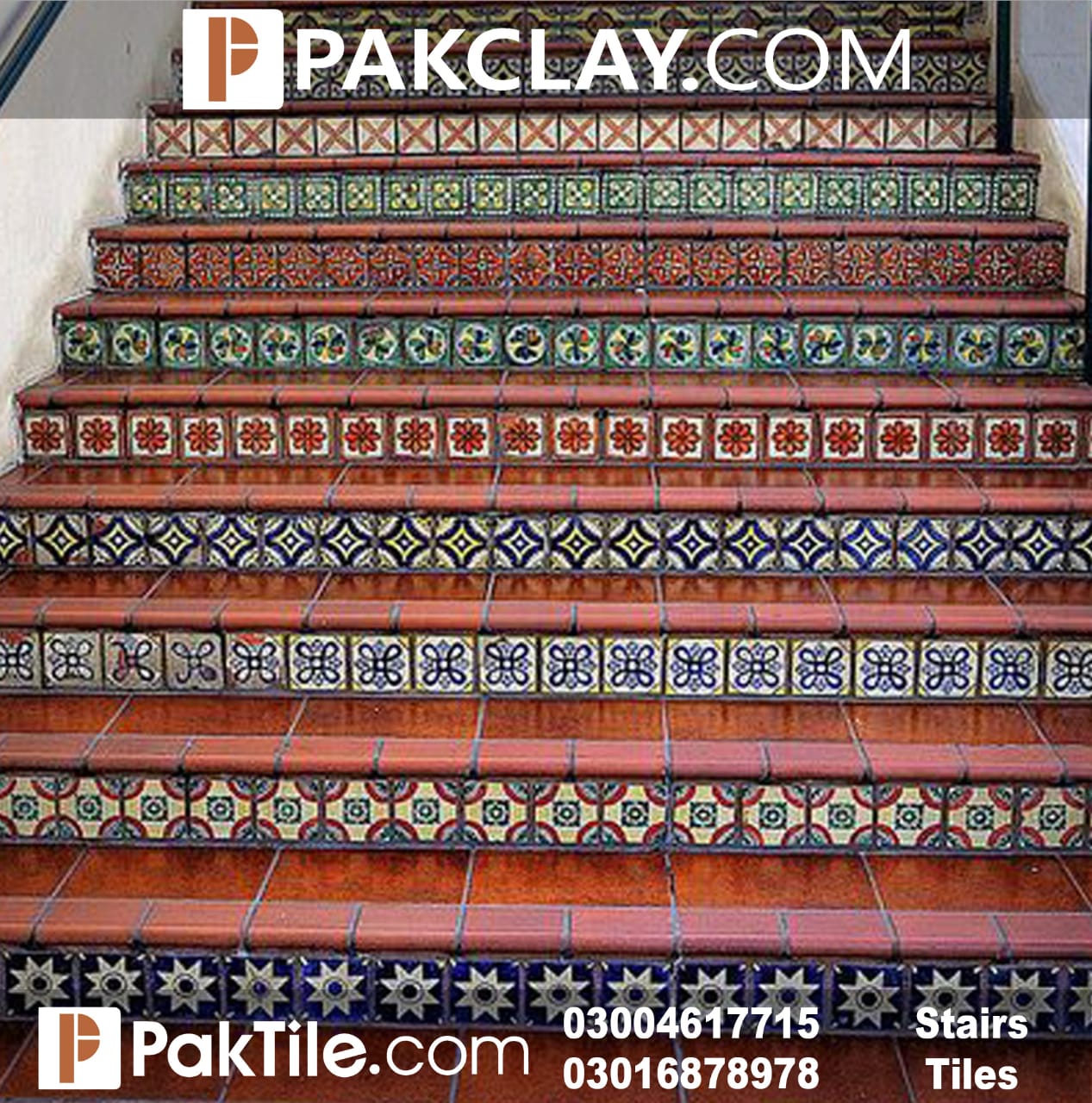 Pak Clay Stair Riser Mosaic Tiles