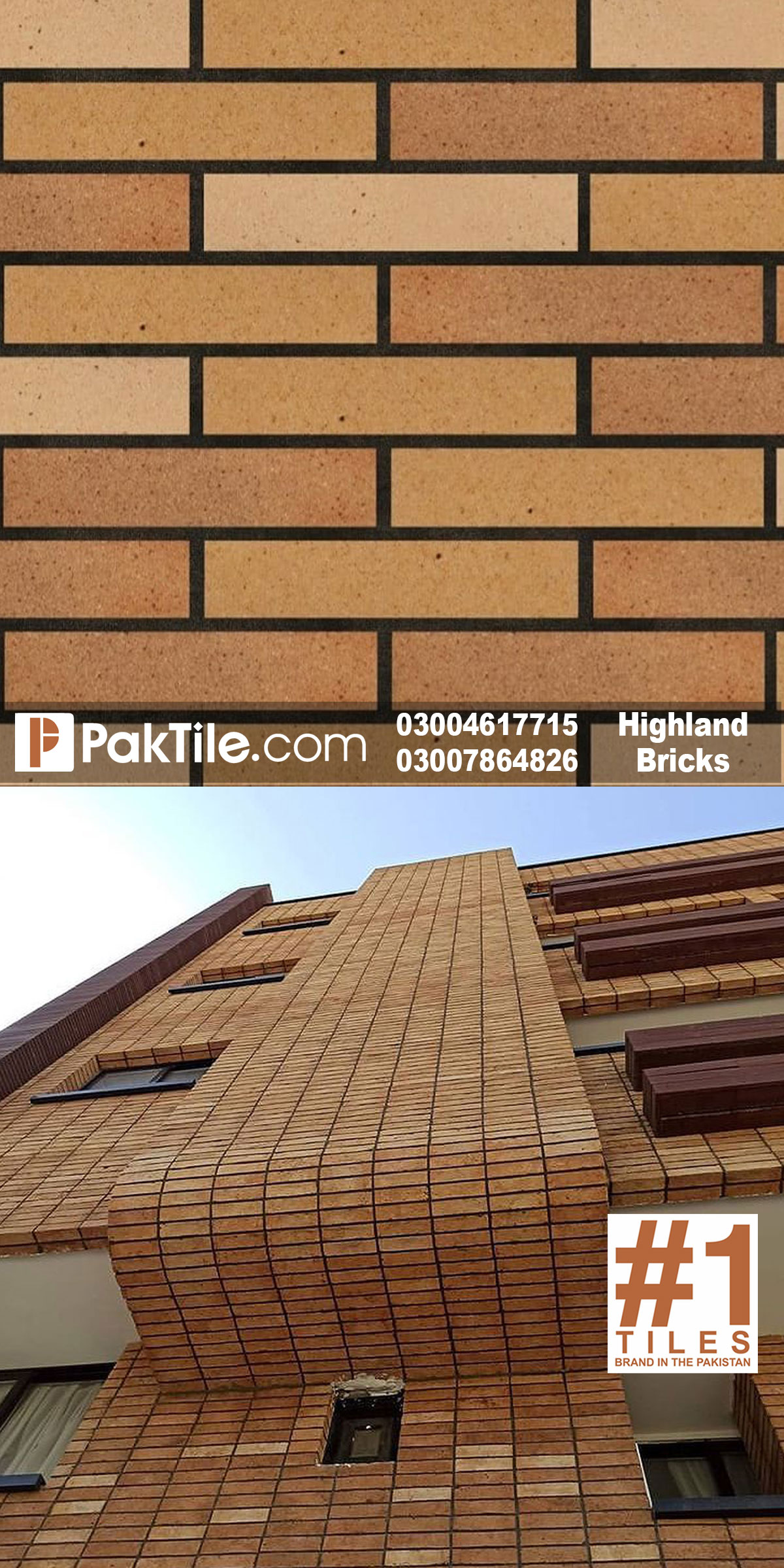 Brick cladding tiles for exterior walls