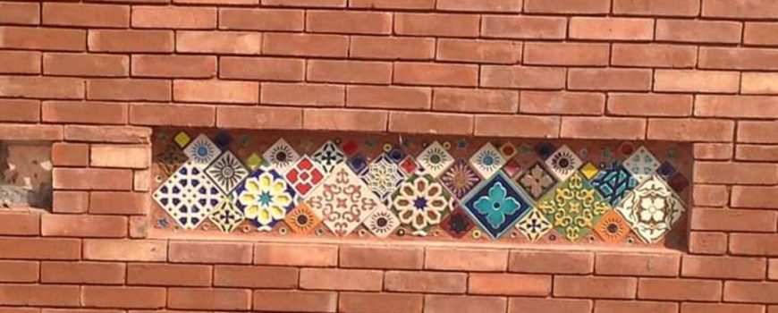 Red Gutka Tiles House in Pakistan