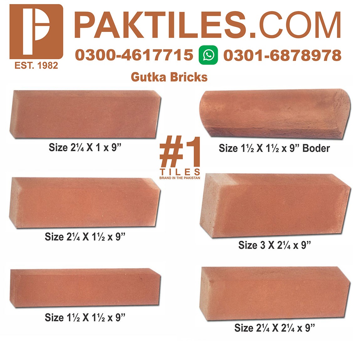 8 Gutka Tiles Manufacturer Size in Islamabad