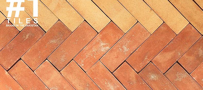 Red and Yellow Brick Wall Gutka Tiles In Hyderabad Pakistan