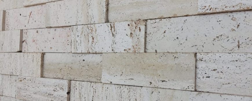 Travertine slab countertop