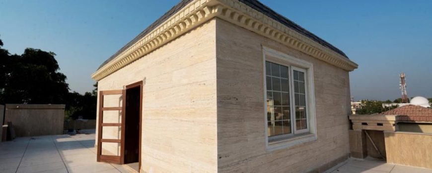 Wall Facade Travertine Marble Tiles Design